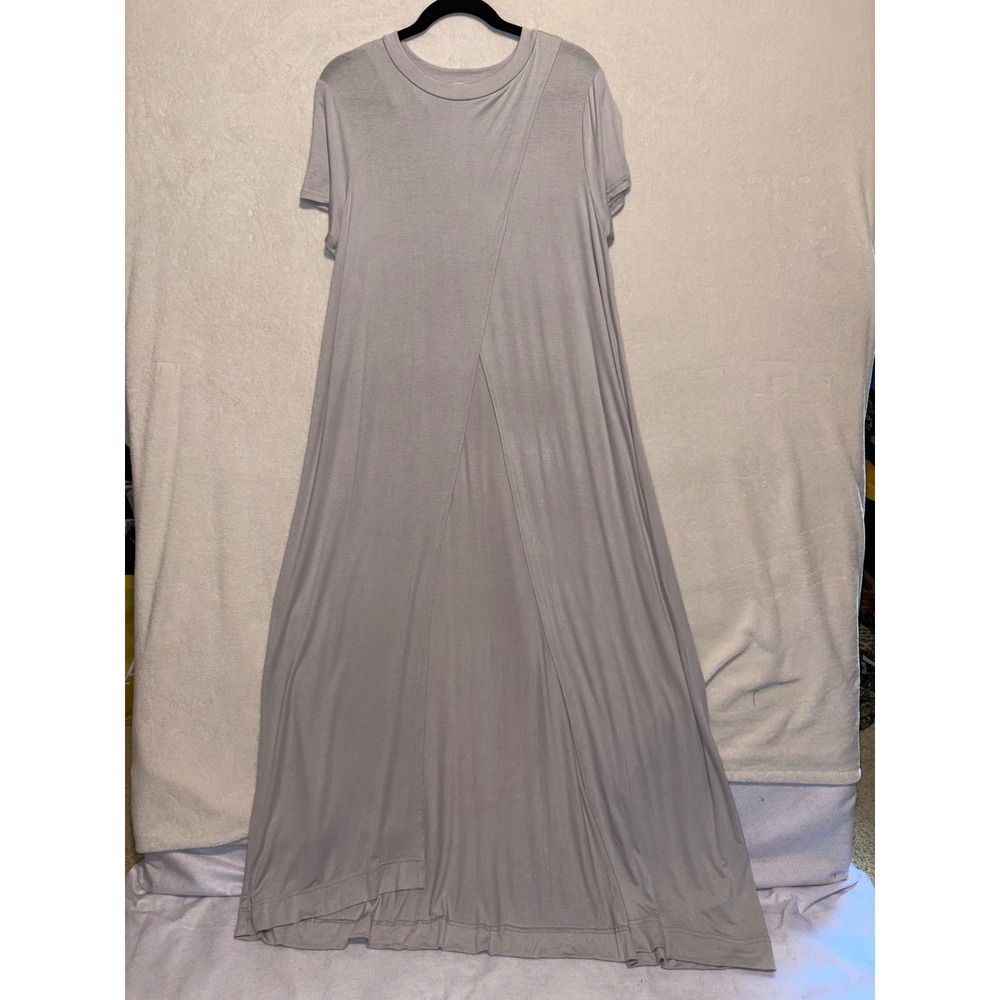 Free People Beach Crossover Short Sleeve Tulip Slit Maxi Dress lilac purple L